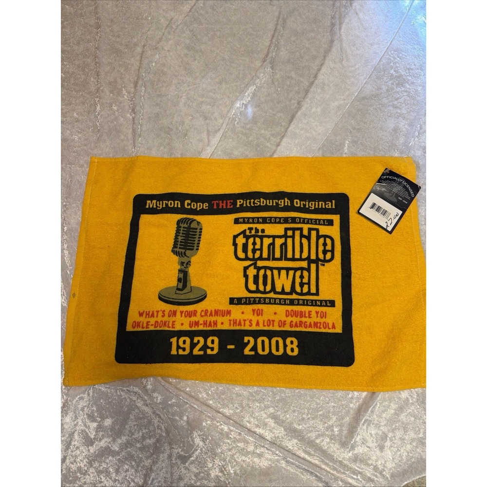 MYRON COPE PITTSBURGH STEELERS ORIGINAL 1929-2008 TERRIBLE TOWEL GOLD EDITION